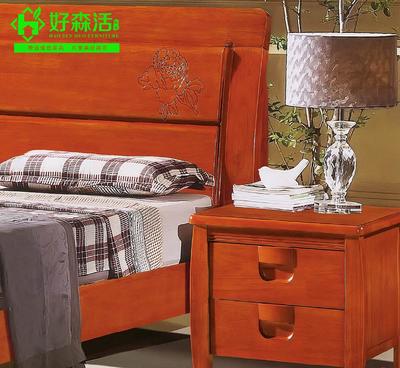 實木房HSH605臥室實木系列 華泰木業新款熱銷實木床高清鑒賞